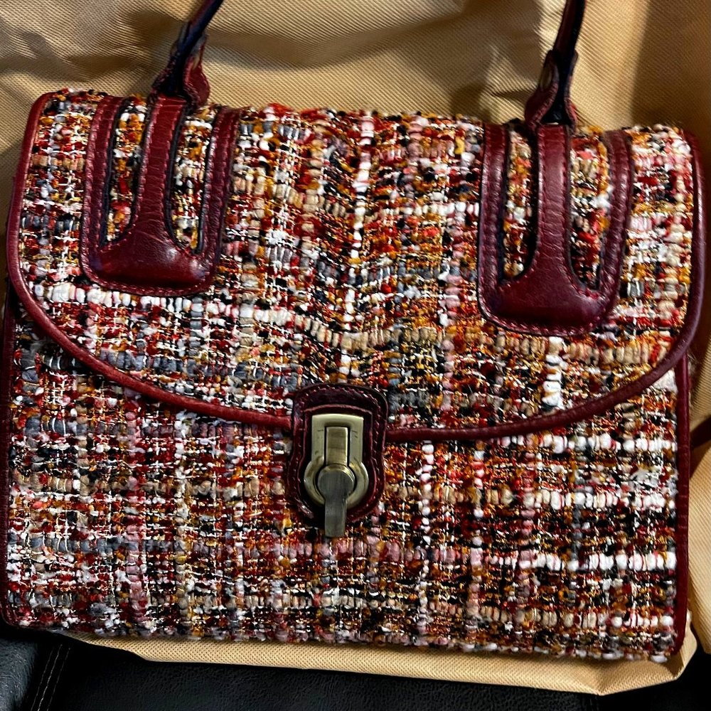 NWOT Patricia Nash rare Tweed Burgandy purse with matching wallet